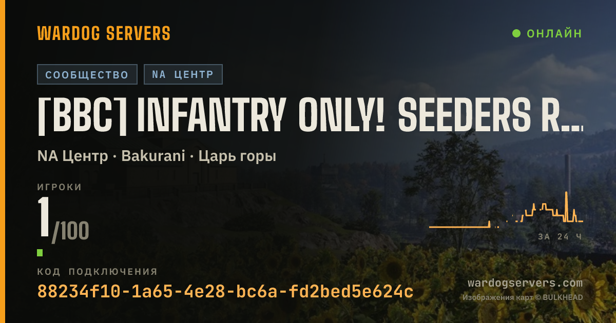 Баннер статуса сервера [BBC] Infantry Only! Seeders rewarded! No GL! 50/50 Red V Green.