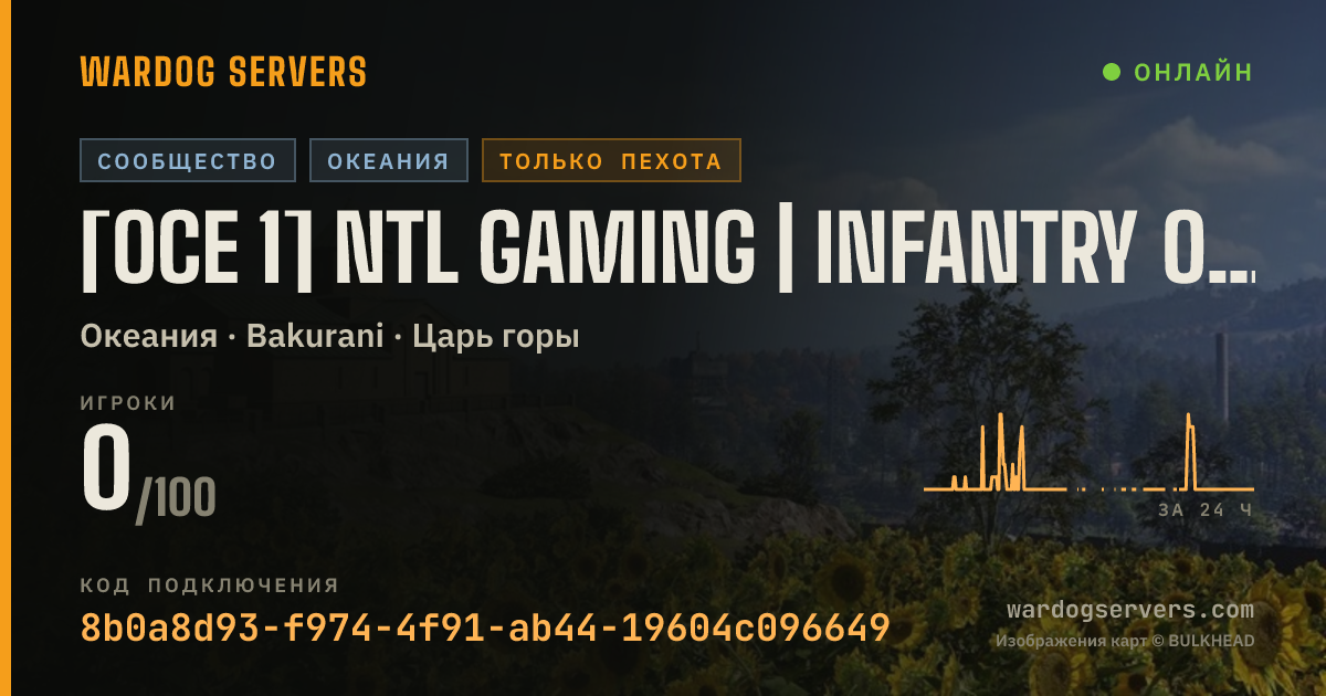 Баннер статуса сервера [OCE 1] NTL Gaming | Infantry Only | discord.gg/NTLGaming