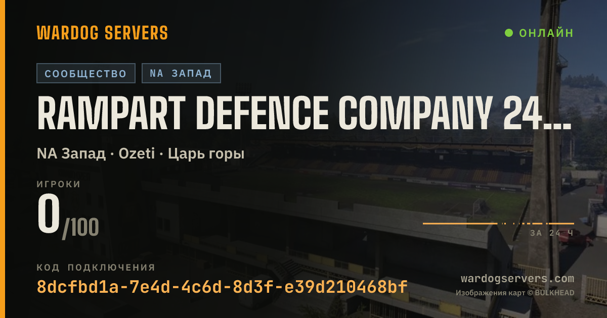 Баннер статуса сервера Rampart Defence Company 24/7 Rain