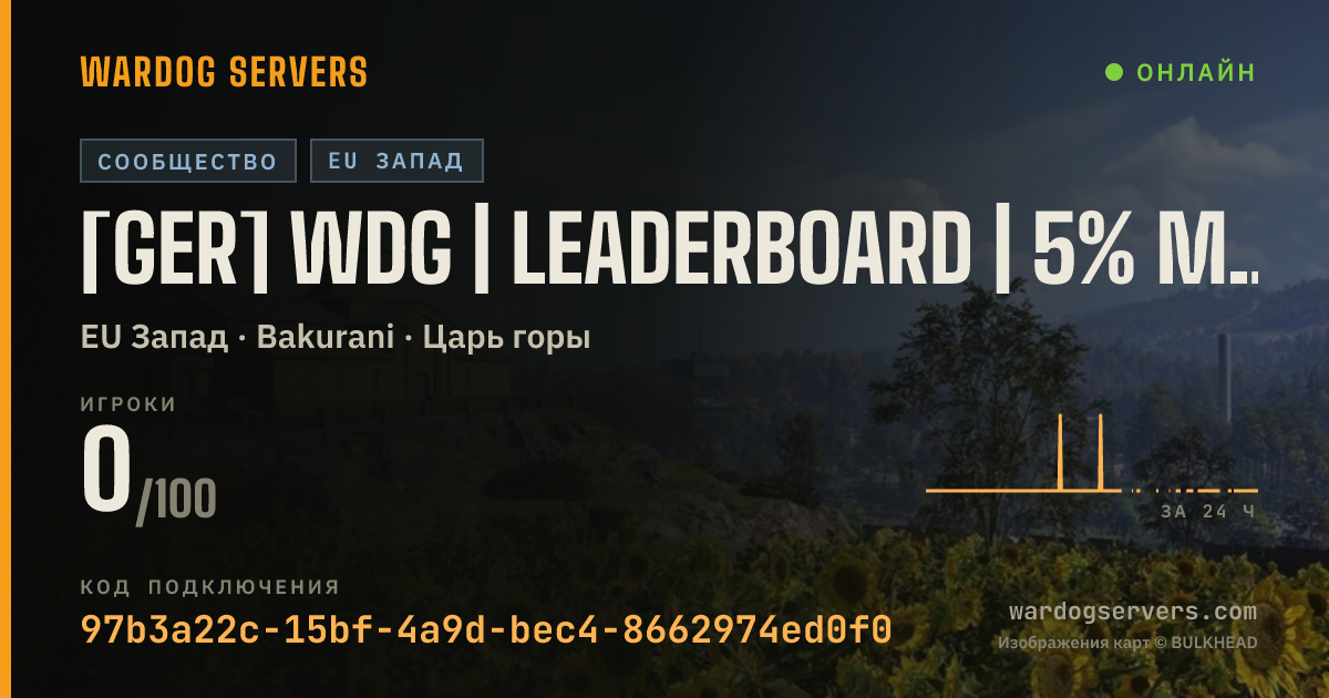 Баннер статуса сервера [GER] WDG | Leaderboard | 5% More Cash | discord.gg/tFpd5SFYAK