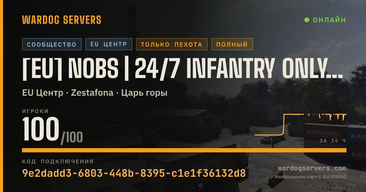 Баннер статуса сервера [EU] NoBS | 24/7 Infantry Only | Discord.gg/NoBS | Max 180ms