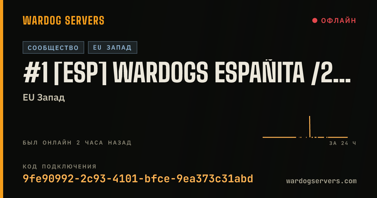 Баннер статуса сервера #1 [ESP] Wardogs Españita /20 seed/ - www.comunidadhll.es