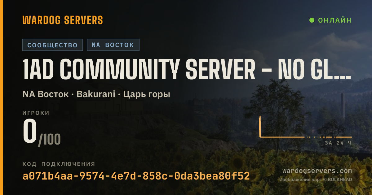 Баннер статуса сервера 1AD Community Server - No GL - No Gunner HMMV - Rain maps in rot