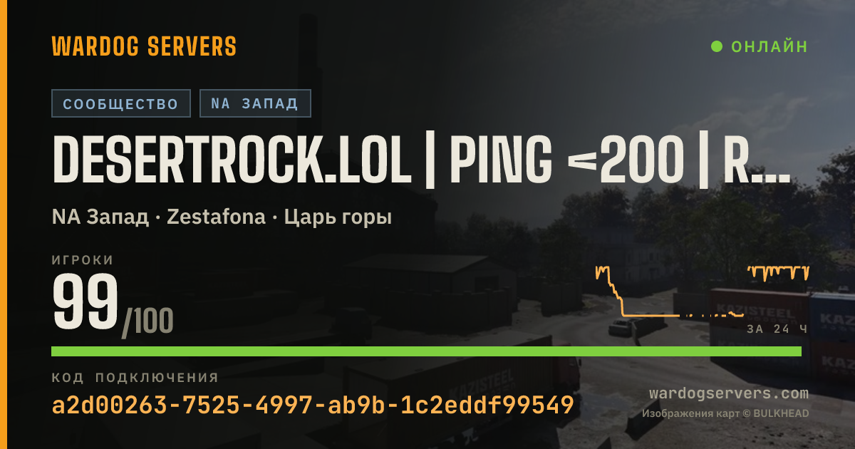 Баннер статуса сервера DesertRock.lol | Ping <200 | Rain + New Spawns |