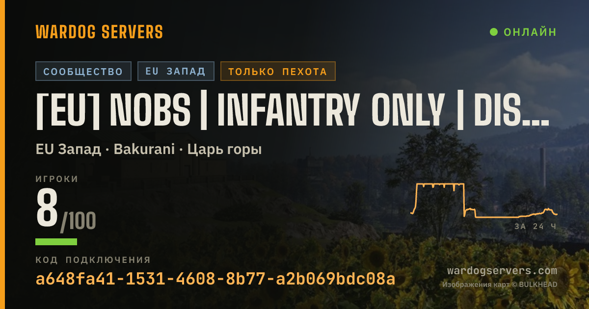 Баннер статуса сервера [EU] NoBS | Infantry Only | Discord.gg/NoBS | 170 Ping Limit