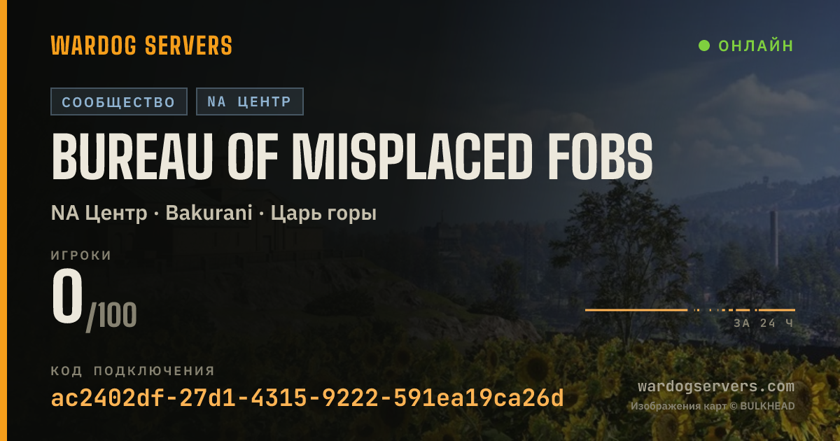 Баннер статуса сервера Bureau of Misplaced FOBs