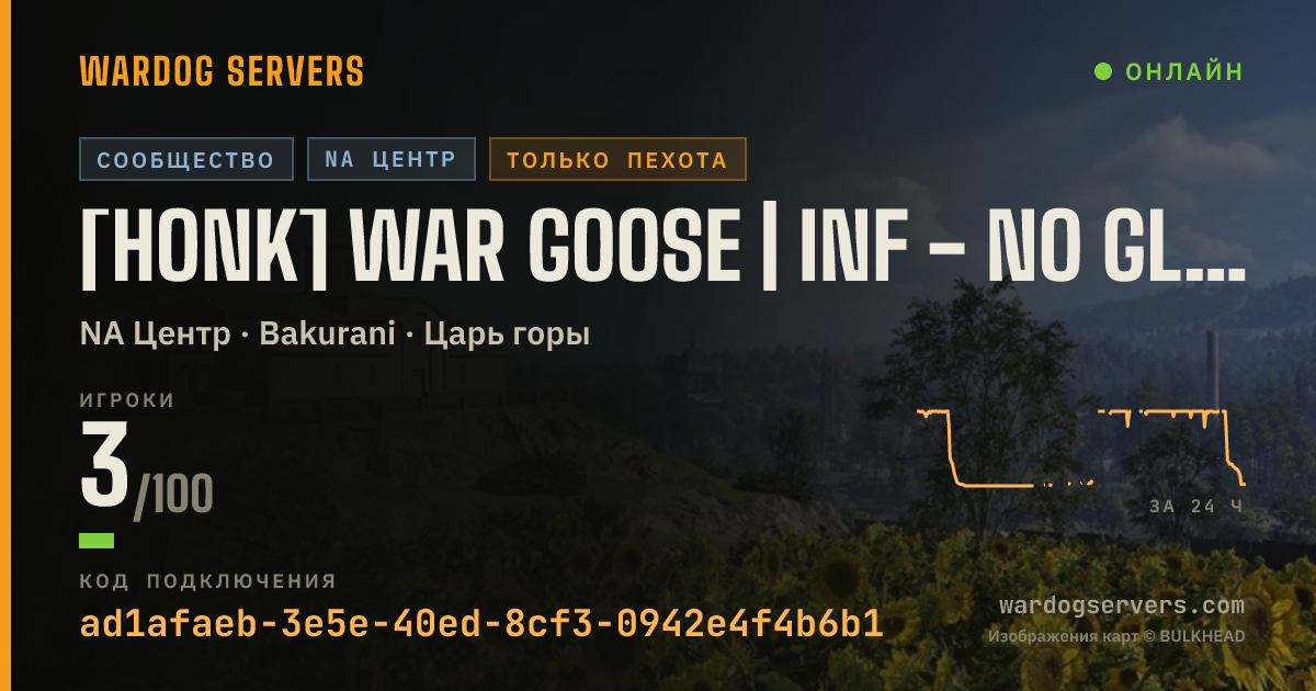 Баннер статуса сервера [HONK] WAR GOOSE | INF - NO GL Heli | DISCORD.GG/WARGOOSE