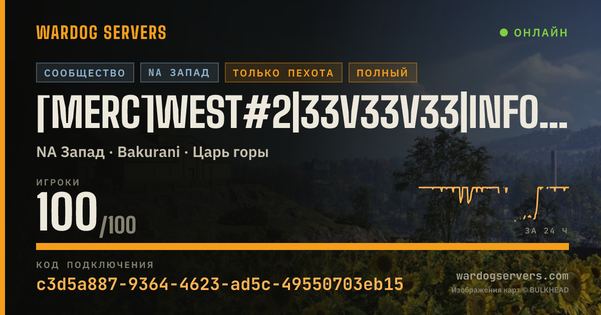 Баннер статуса сервера [Merc]West#2|33v33v33|InfOnly|Discord.gg/m3rc