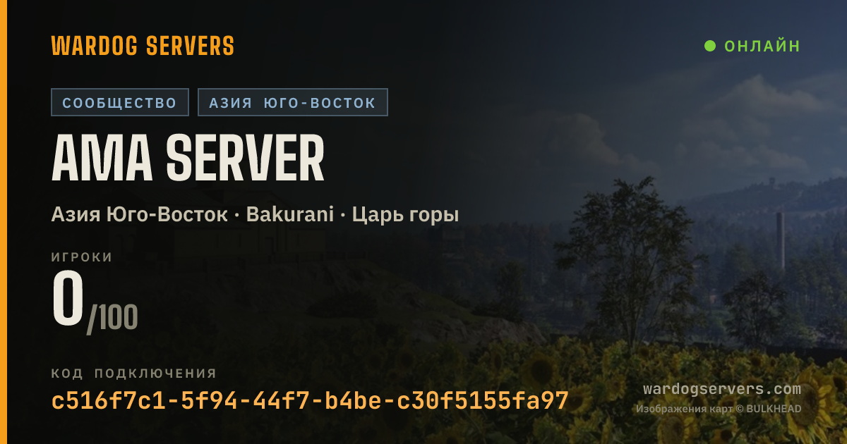 Баннер статуса сервера AMA Server