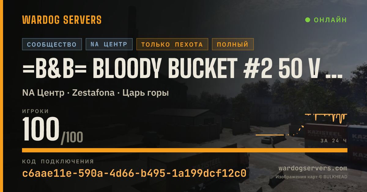 Баннер статуса сервера =B&B= Bloody Bucket #2 50 v 50 No GL Heli - discord.gg/bbucket