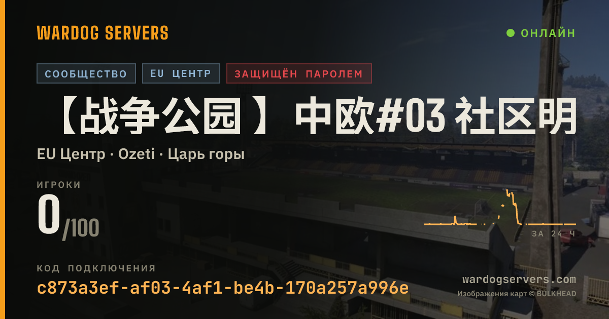Баннер статуса сервера 【战争公园 】中欧#03 社区明星服务器 认准唯一QQ群69778645