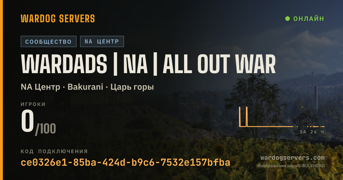 Баннер статуса сервера WARDADS | NA | ALL OUT WAR