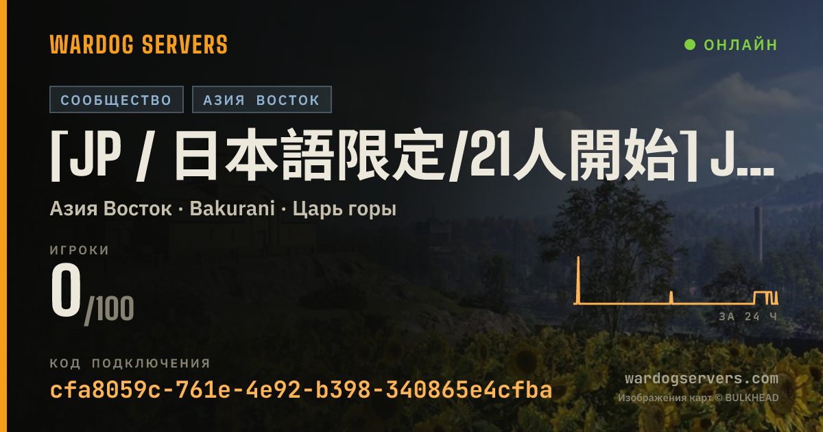 Баннер статуса сервера [JP / 日本語限定/21人開始] JPN KURO-NEKO FIELD