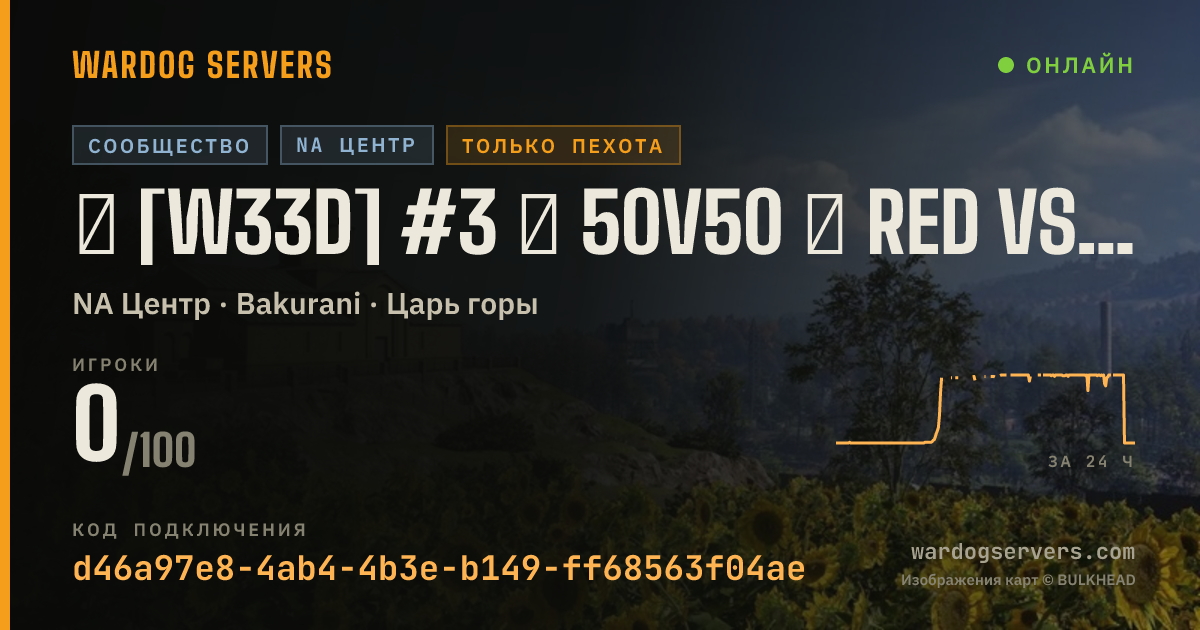 Баннер статуса сервера ★ [W33D] #3 ★ 50v50 ★ RED vs GREEN ★ Wardogs.host