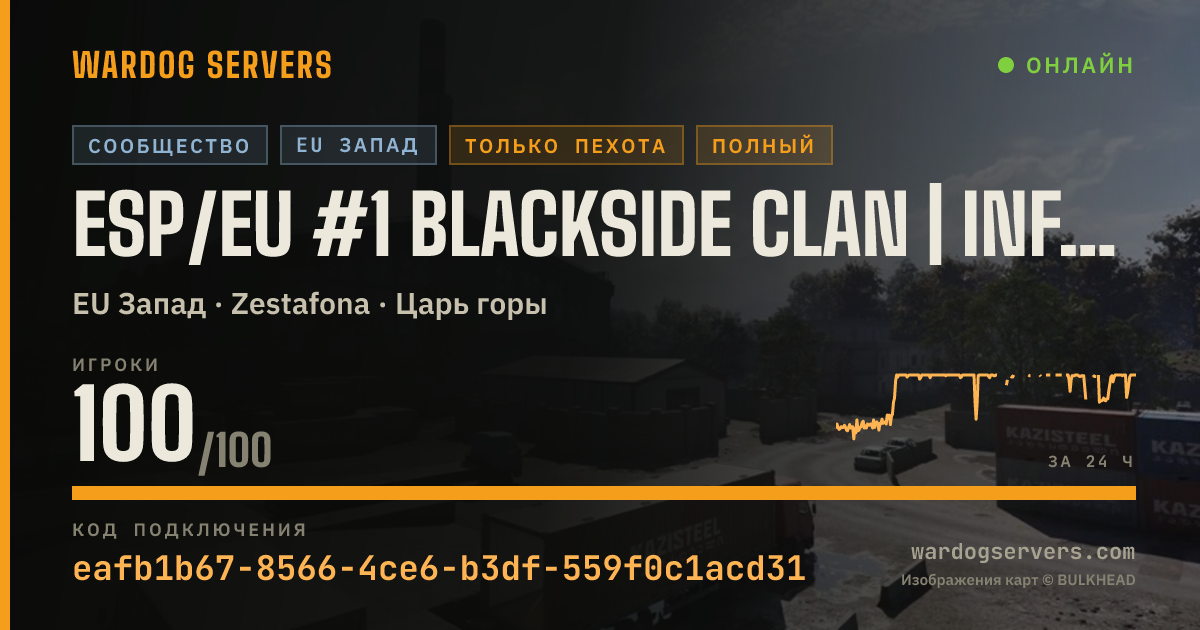 Баннер статуса сервера ESP/EU #1 BLACKSIDE CLAN | NO MGL GRENADE LAUNCHER