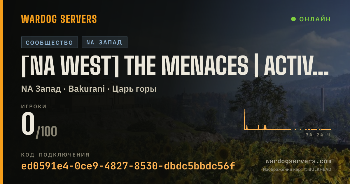 Баннер статуса сервера [NA West] The Menaces | Active Admin | Infantry Rules
