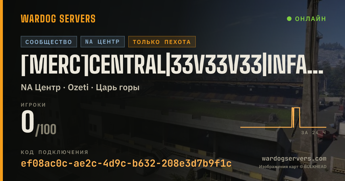 Баннер статуса сервера [Merc]Central|33v33v33|InfantryOnly|Discord.gg/m3rc