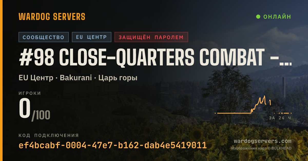 Баннер статуса сервера #98 Close-Quarters Combat - Free Fighting - European Server Infa