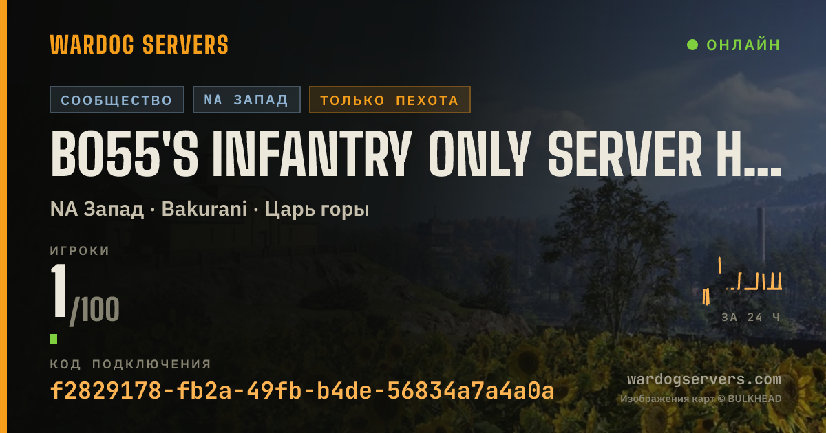 Баннер статуса сервера B055's Infantry only server https://discord.gg/JuBEjCNhf3