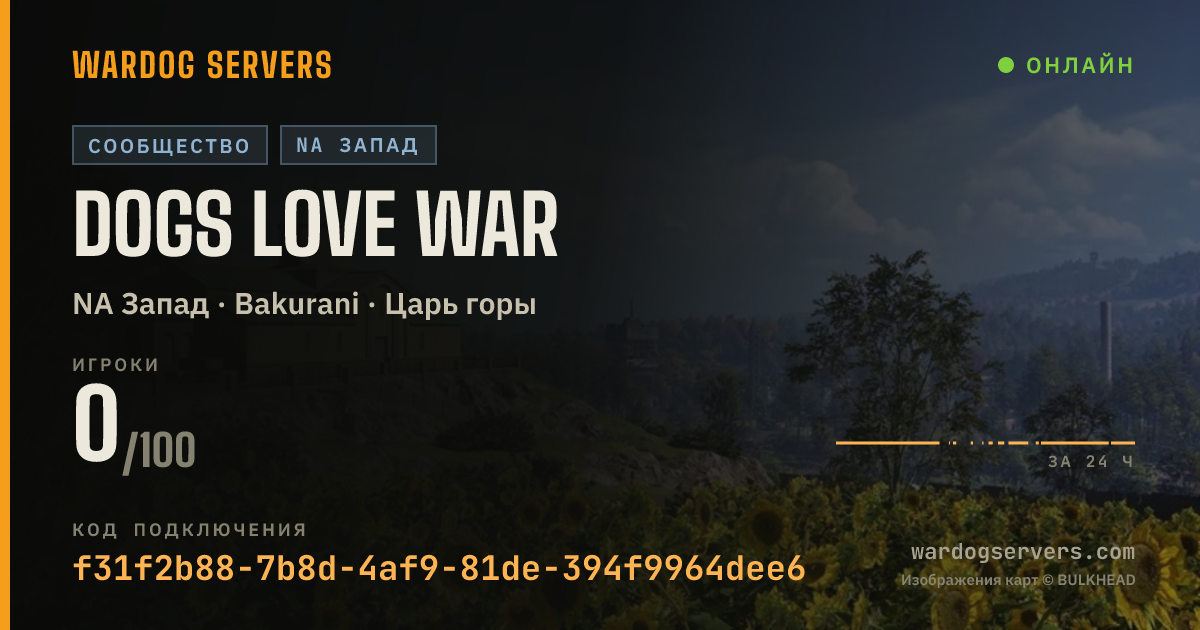 Баннер статуса сервера Dogs Love War