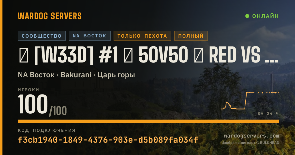 Баннер статуса сервера ★ [W33D] #1 ★ 50v50 ★ RED vs GREEN ★ Wardogs.host
