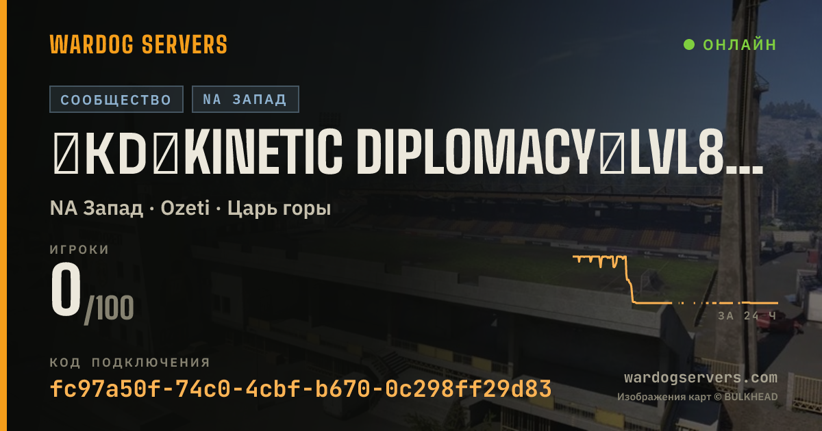 Баннер статуса сервера ΞKDΞ Kinetic Diplomacy︱LVL85 MAX︱Free Vet/1st Responder PRIO Q