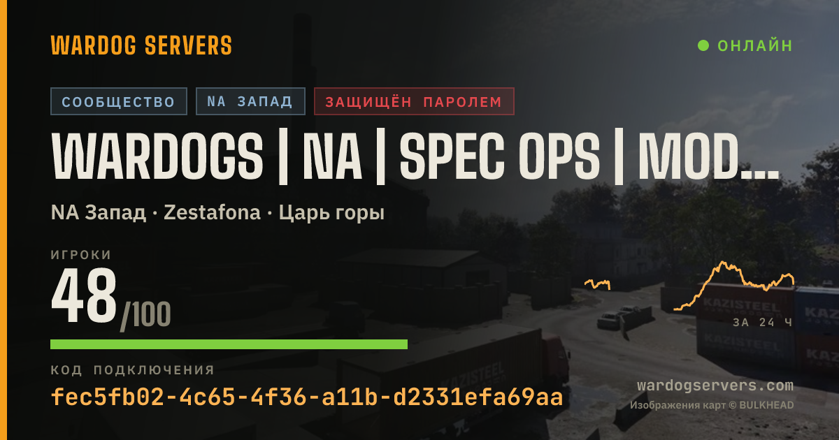Баннер статуса сервера Wardogs | NA | Spec Ops | Modded