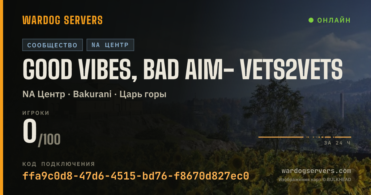 Баннер статуса сервера Good Vibes, Bad Aim- Vets2vets