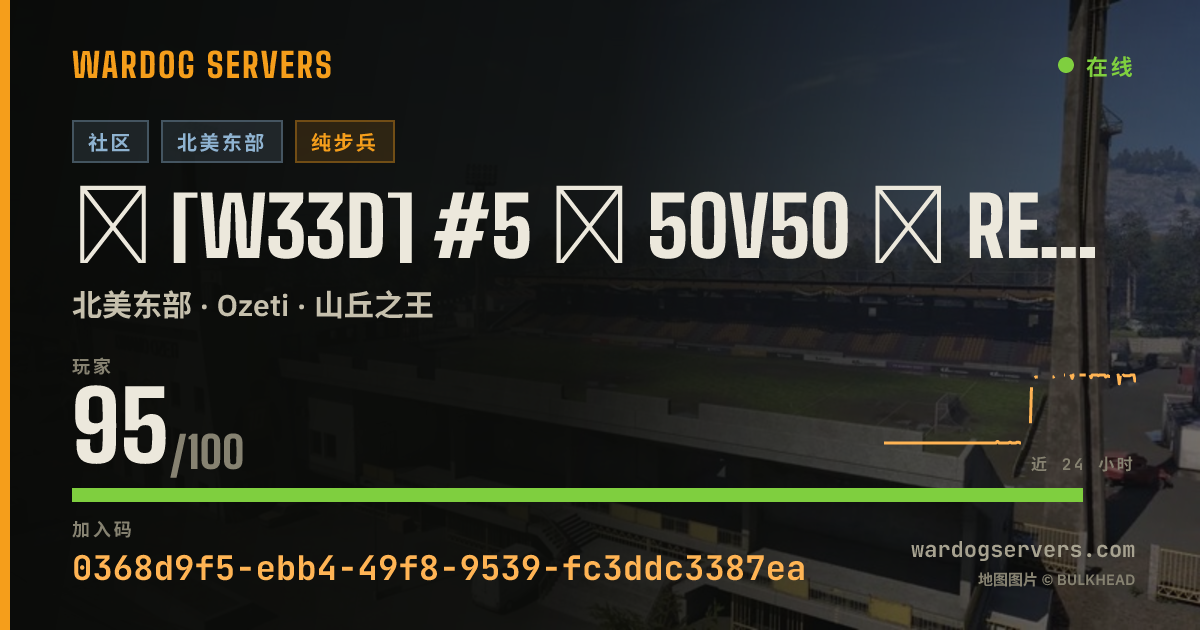 ★ [W33D] #5 ★ 50v50 ★ RED vs GREEN ★ RAIN ONLY ★ Wardogs.host 的实时状态横幅