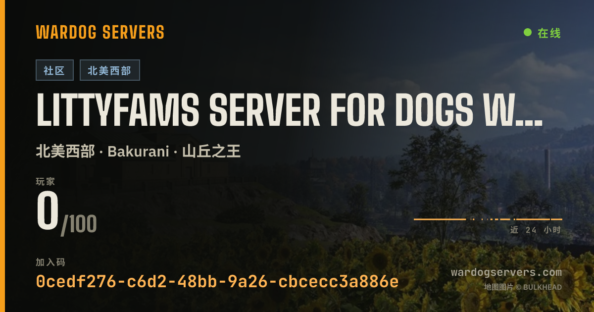 LittyFams Server for Dogs Who Cant War Good [ US WEST,LVL45MAX ] 的实时状态横幅