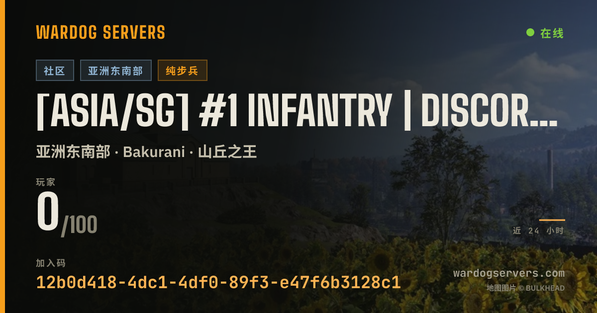 [ASIA/SG] #1 INFANTRY | discord.gg/warhogy | ENGLISH ONLY 的实时状态横幅