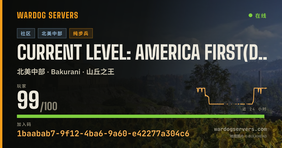 Current Level: America First(D1CK) 的实时状态横幅