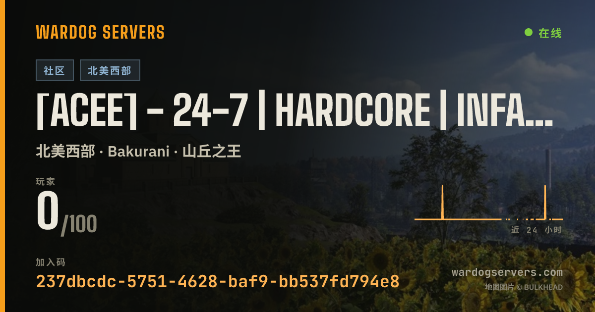 [ACEE] - 24-7 | Hardcore | Infantry | 2x Cash Tick | US West 的实时状态横幅