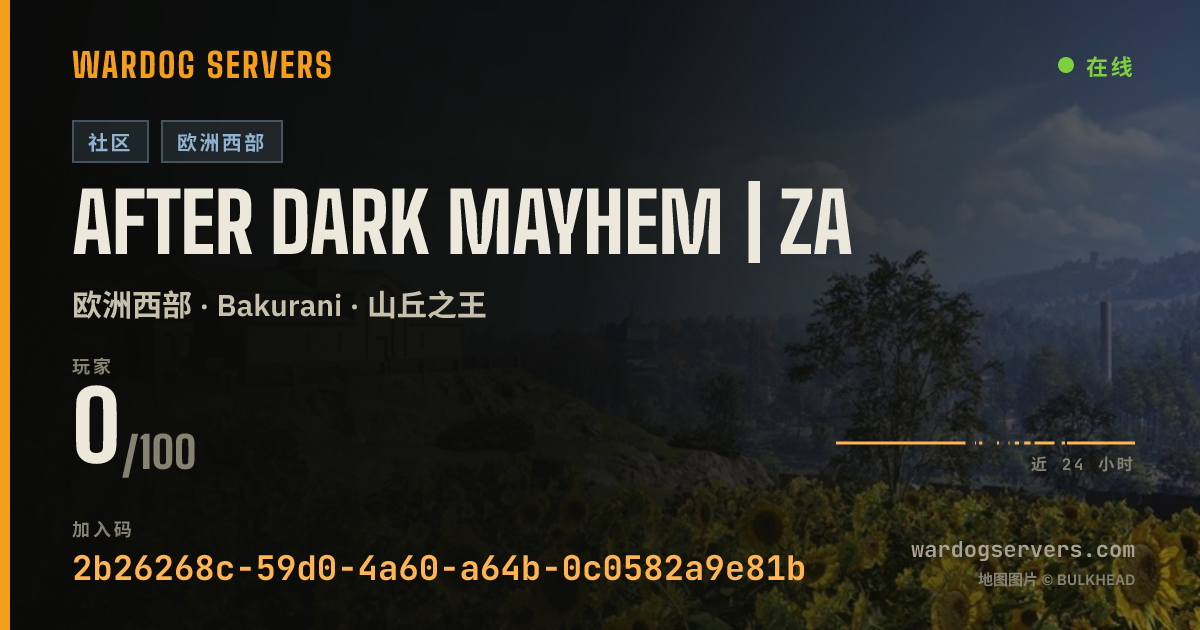 After Dark Mayhem | ZA 的实时状态横幅