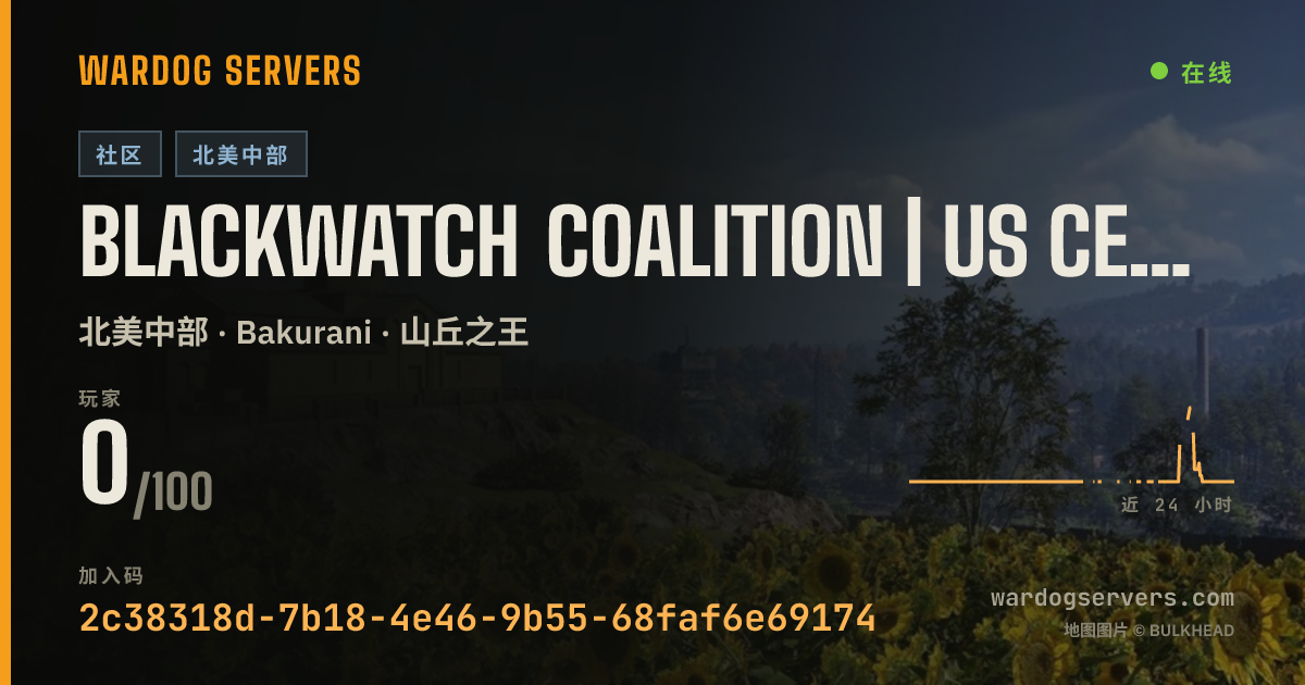 BLACKWATCH COALITION | US CENTRAL | discord.gg/blackwatch 的实时状态横幅