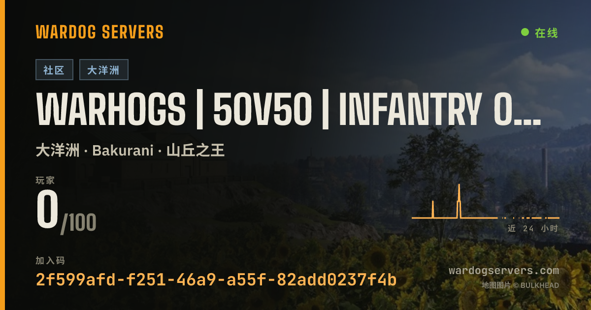 WarHogs | 50v50 | INFANTRY ONLY [AU/NZ] 的实时状态横幅