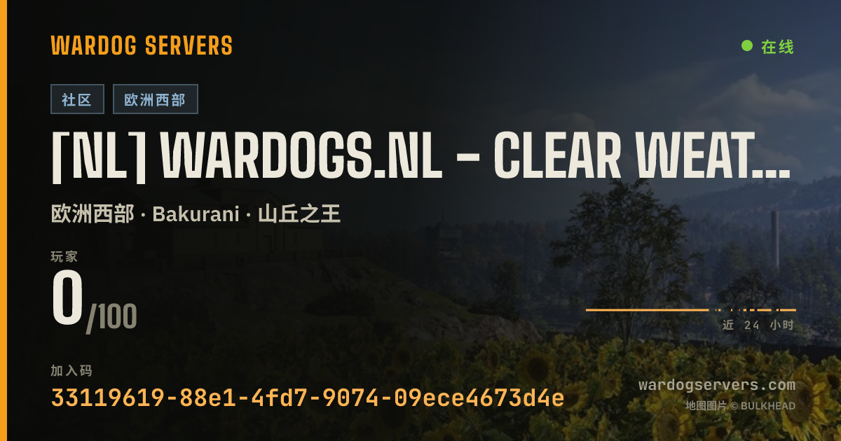 [NL] WARDOGS.NL - Clear Weather - Discord.gg/wardogsnl 的实时状态横幅