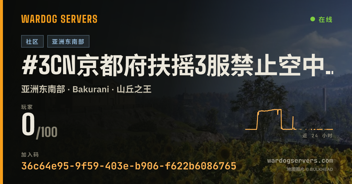 #3CN京都府扶摇3服禁止空中武装载具，地面武装载具，禁止压家服务器 的实时状态横幅