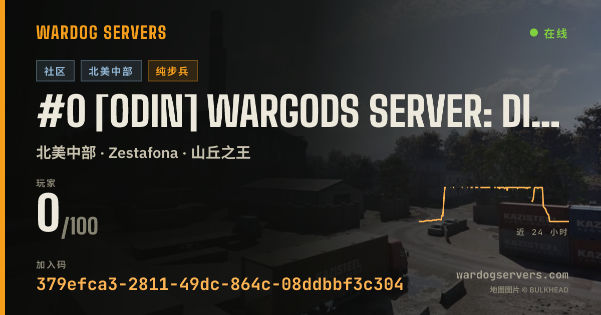 #0 [ODIN] Wargods Server: discord.gg/odin-wardogs [NA] Central - 的实时状态横幅