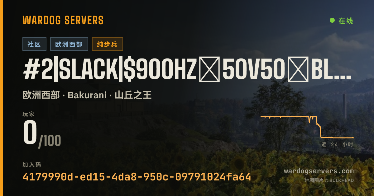 #2|SLACK|$900HZ★50v50★BLUE🆅GREEN★NO SNIPERS/DMRs 的实时状态横幅