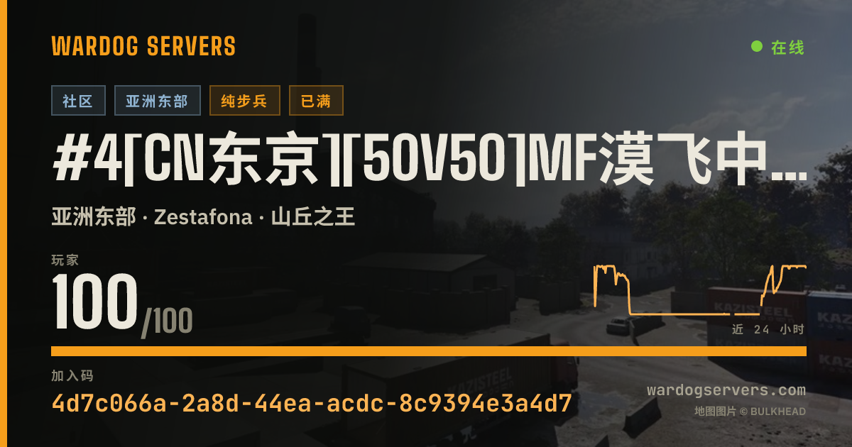 #4[CN东京][50V50]MF漠飞中文社区|QQ群478839731|步战模式|禁压家/固定武器/禁狙/发射器 的实时状态横幅