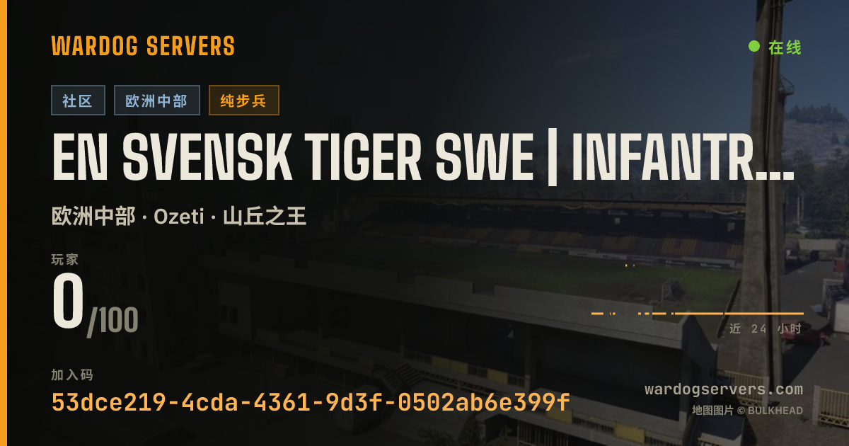 En Svensk Tiger SWE | Infantry | 20 to start 的实时状态横幅