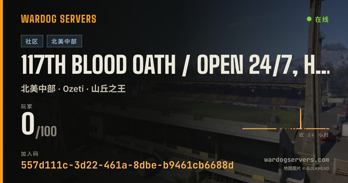 117th Blood Oath / open 24/7, hardcore nights, events 的实时状态横幅