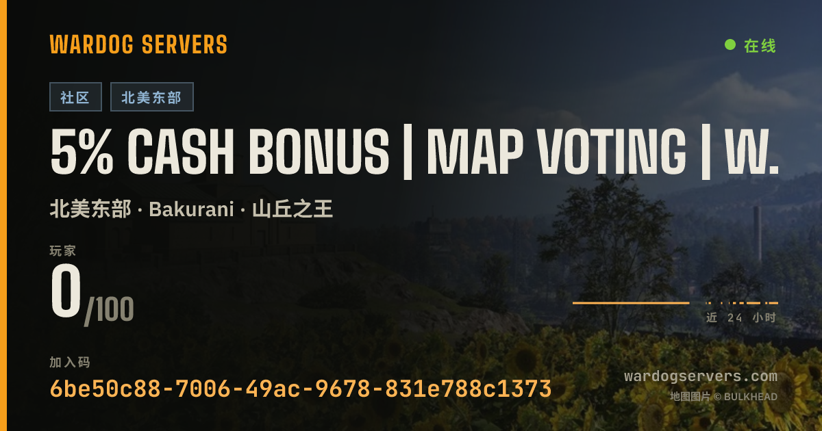 5% CASH BONUS | Map Voting | wardogs.systems 的实时状态横幅
