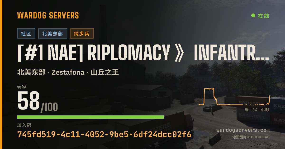 [#1 NAE] RIPLOMACY 》INFANTRY ONLY 》JOIN FOR FREE QUEUE SKIP! 的实时状态横幅