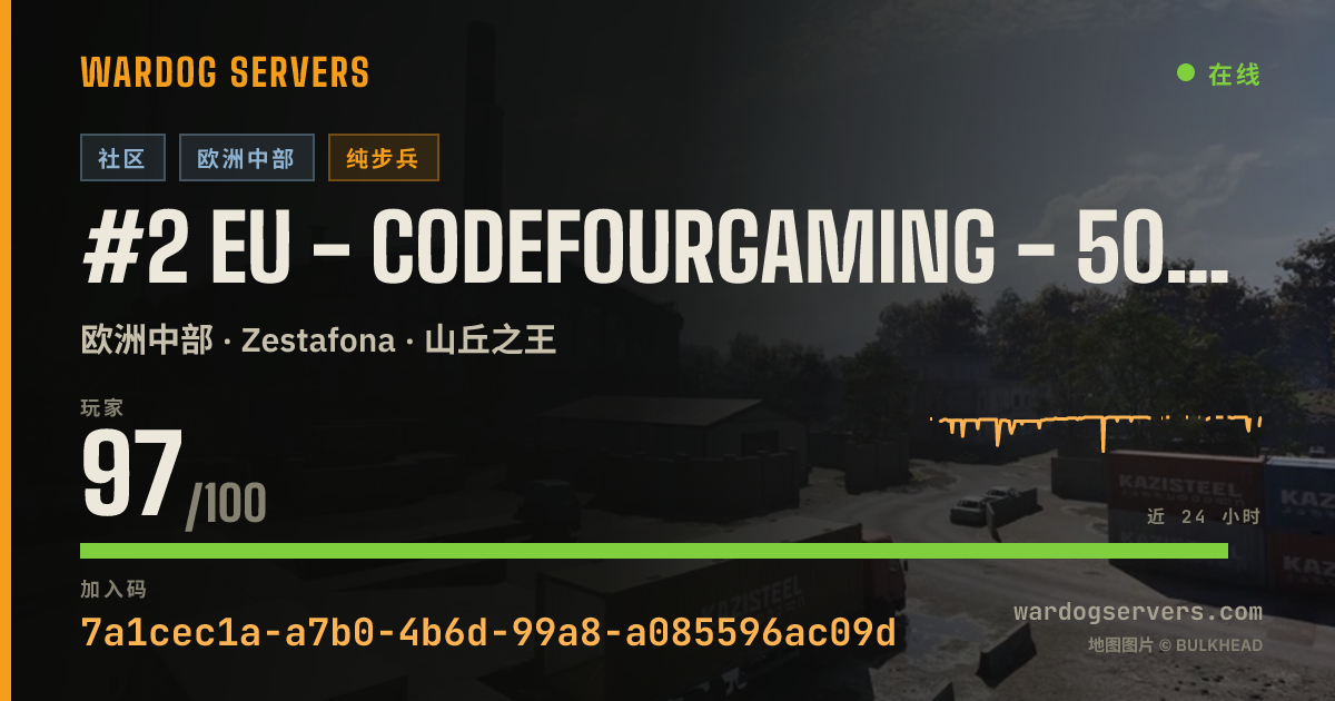 #2 EU - CodeFourGaming - 50v50 Infantry - discord.gg/c4g 的实时状态横幅