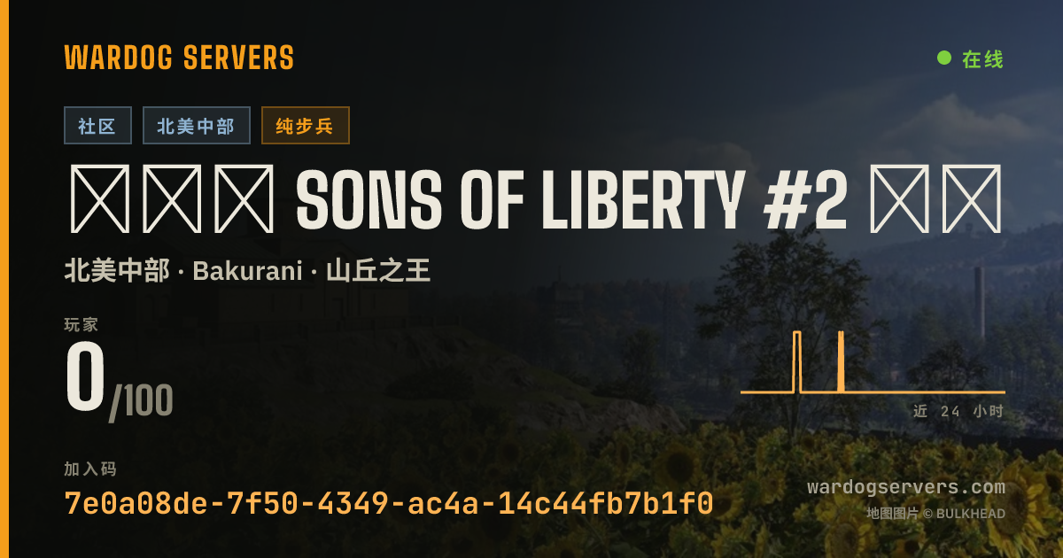 ▂▅▇ SONS OF LIBERTY #2 ▇▅▂ 50V50 ★ Infantry ★ SONS.GG 的实时状态横幅