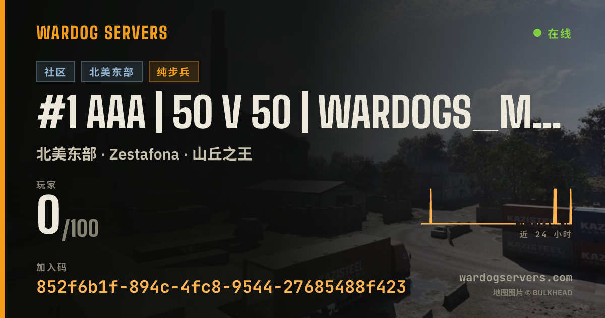 #1 AAA | 50 v 50 | Wardogs_Mafia | NA-East | INFANTRY ONLY 的实时状态横幅