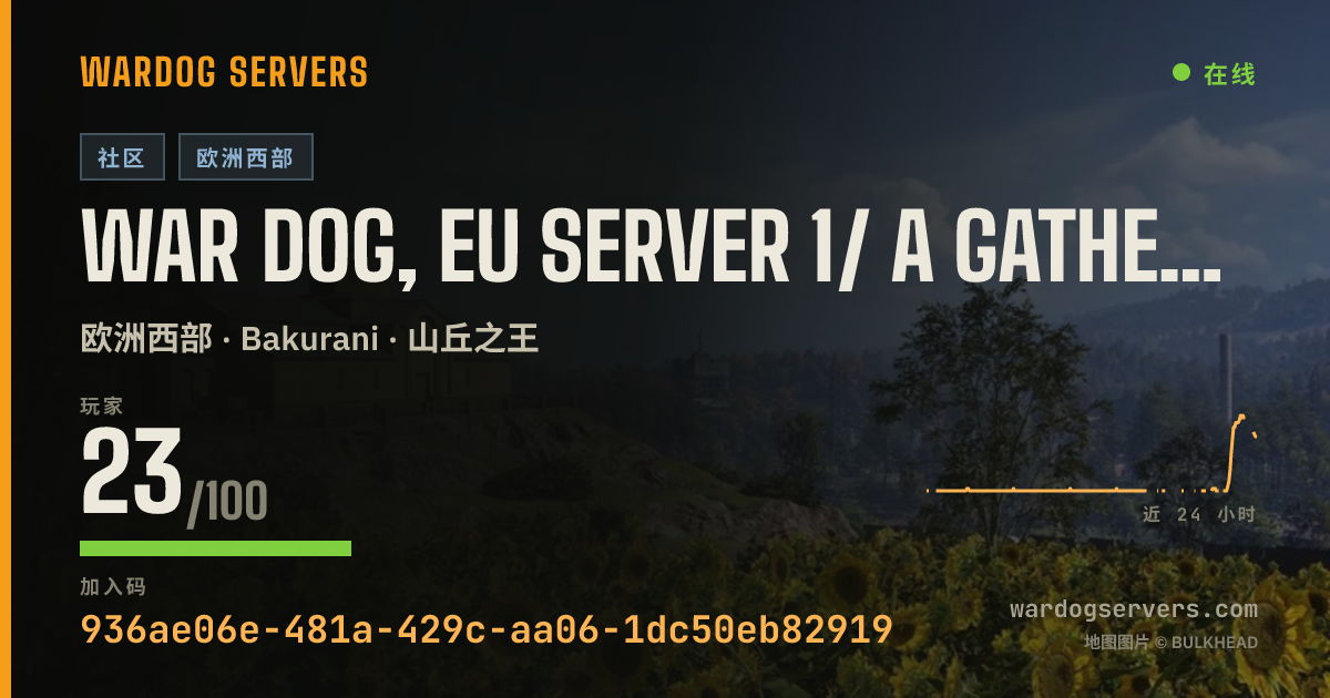 War Dog, EU Server 1/ a gathering place for newcomers. 的实时状态横幅