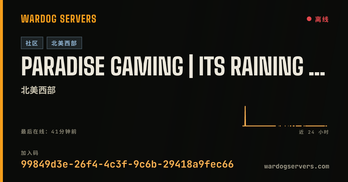PARADISE GAMING | ITS RAINING MEN | INFANTRY ONLY 的实时状态横幅